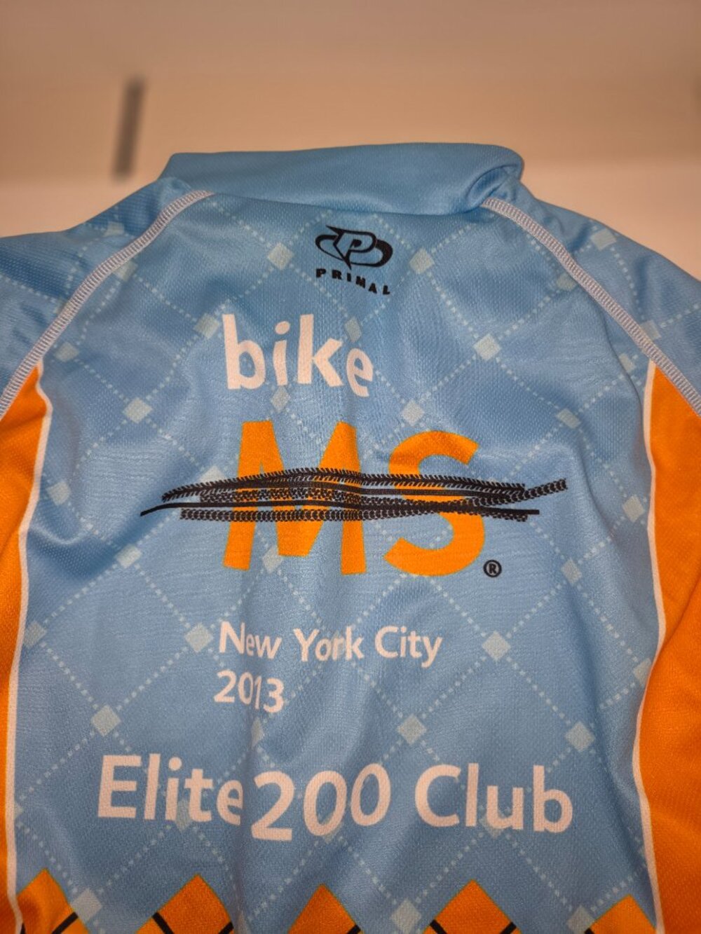 Primal Brand Cycling Jersey Men's Size L Fight MS NYC 2013 Elite 200 Club 3/4zip - Picture 11 of 12